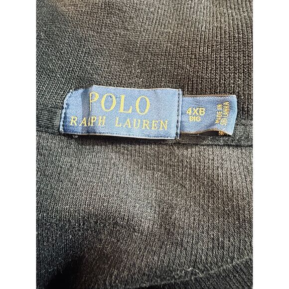 Polo Ralph Lauren Black Quarter Zip Sweater 4XB Big Tall Blue Pony Logo - Picture 4 of 7